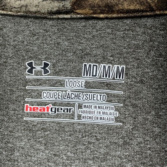 Under Armour Mens Loose Fit Heat Gear Medium 13/4 Zip Gray Pullover Long Sleeve - Picture 6 of 12